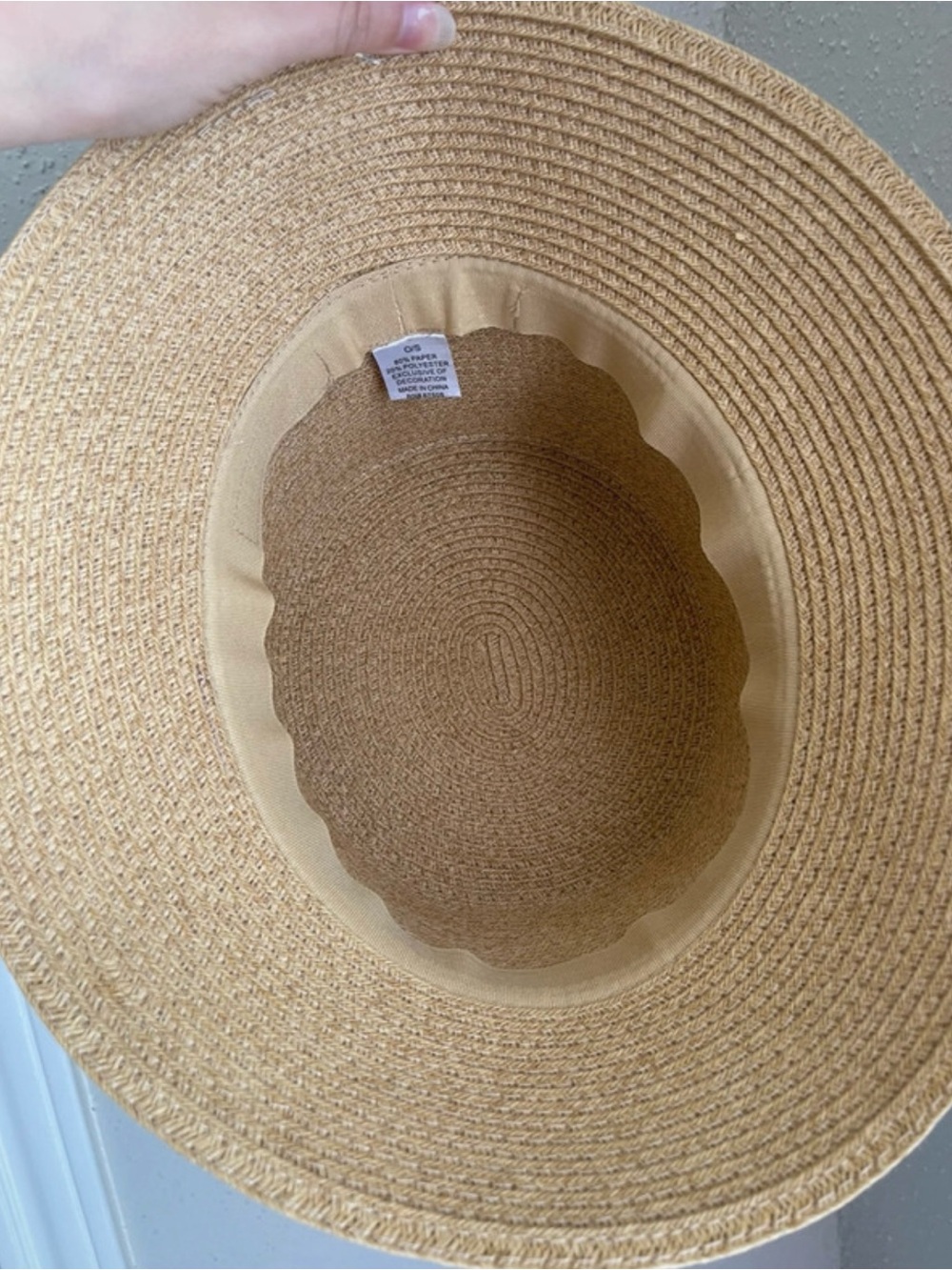Kelly & Katie Mustard Straw Bucket Hat with Tie Band - Picture 4 of 4